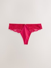 Lipsy Red Thong Lace Knickers - Image 5 of 7