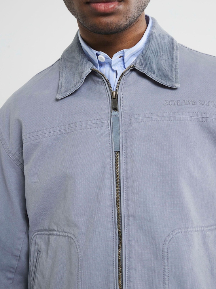 River Island Blue Washed Workwear Jacket - Image 2 of 6 River Island Blue Washed Workwear Jacket - Image 2 of 6