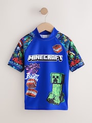 Navy Minecraft Rash Vest (3-16yrs) - Image 5 of 8