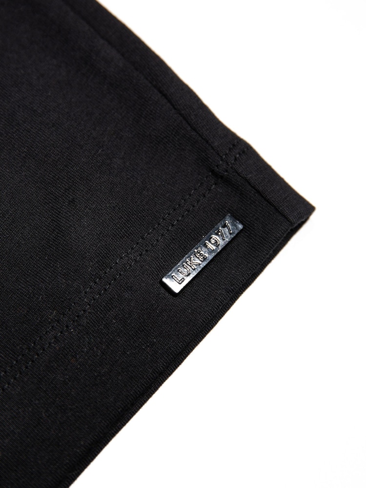 Luke 1977 Bower 100% Cotton Black Shorts - Image 8 of 8