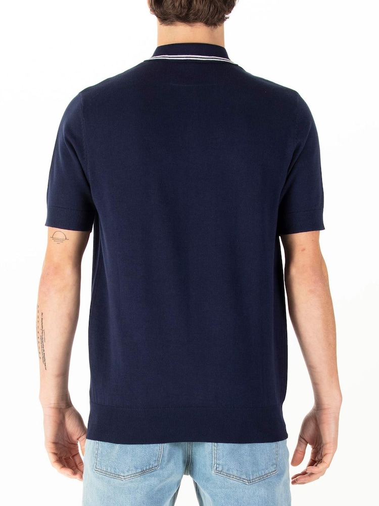 Luke 1977 Sebaco Knitted 100% Cotton Brown Polo Shirt - Image 2 of 6