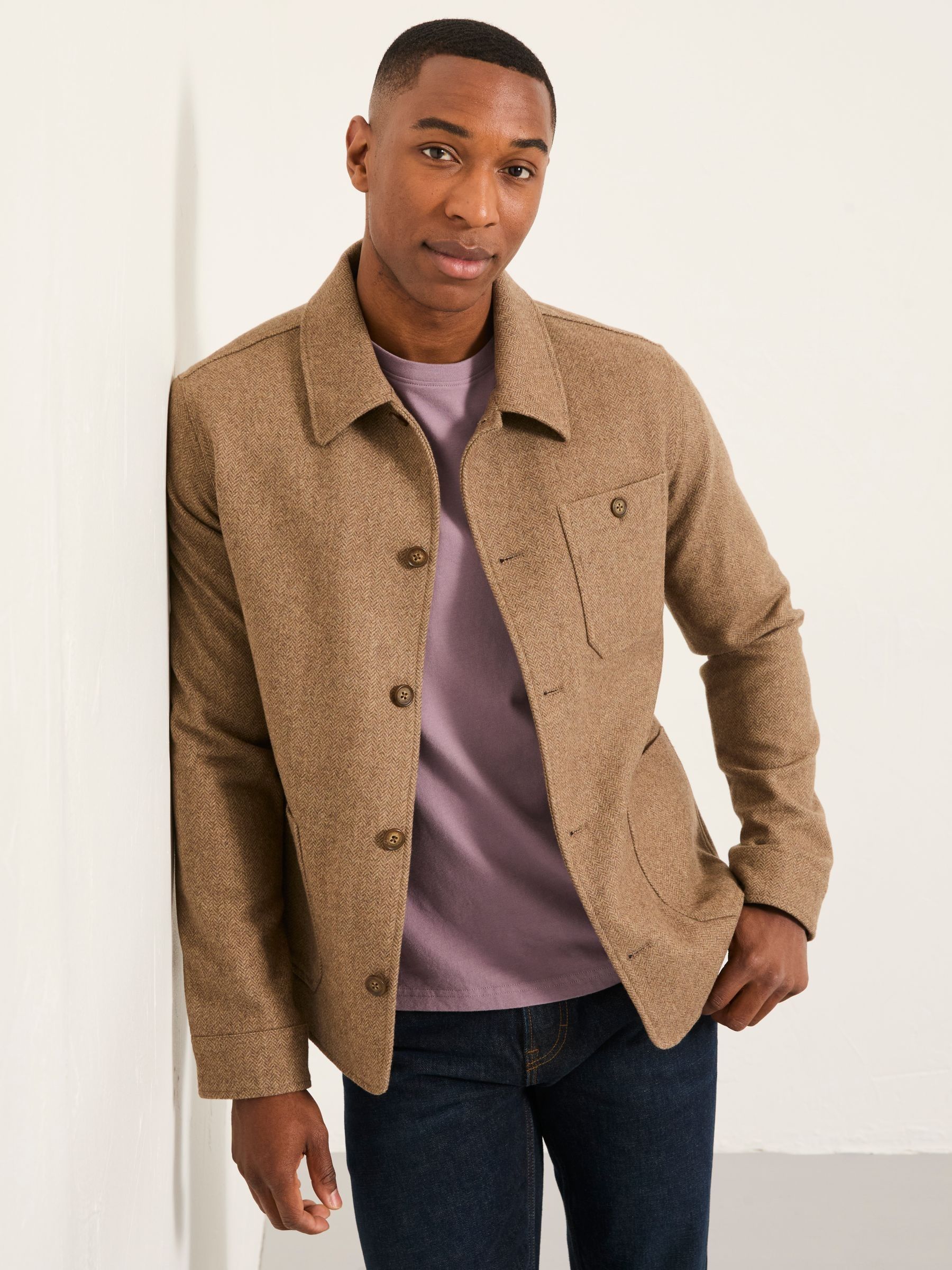 Buy FatFace Light Brown Herringbone Worker Jacket from the Next UK