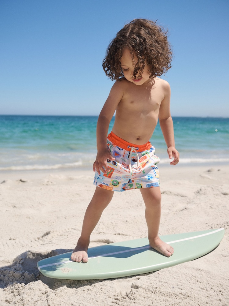 White Postcard - پرنٹ شدہ تیراکی کے شارٹس (3mths-7yrs) - تصویر 2 از 8