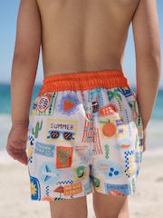 White Postcard - پرنٹ شدہ تیراکی کے شارٹس (3mths-7yrs) - تصویر 3 از 8