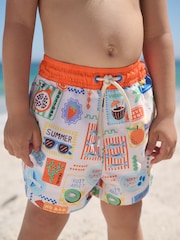 White Postcard - پرنٹ شدہ تیراکی کے شارٹس (3mths-7yrs) - تصویر 4 از 8