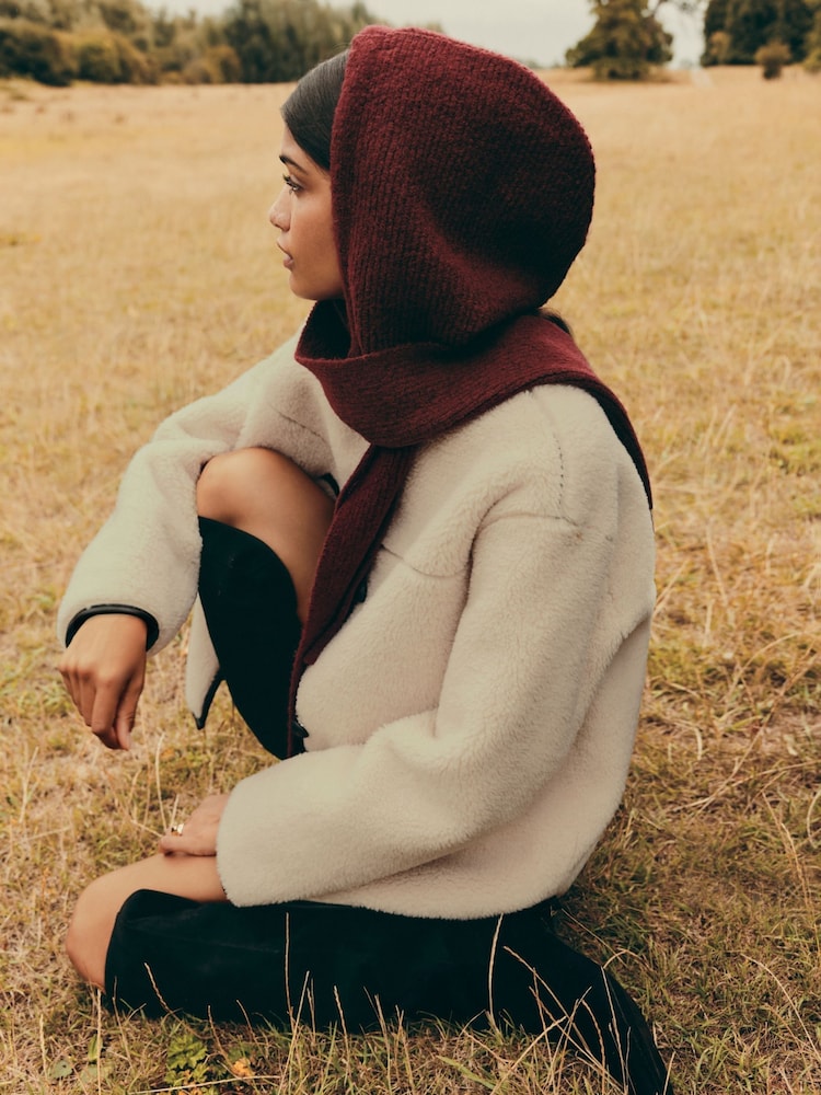 Friends Like These Berry Red Hooded Scarf - Image 1 of 1