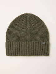 FatFace Khaki Green Waffle Beanie - Image 1 of 2