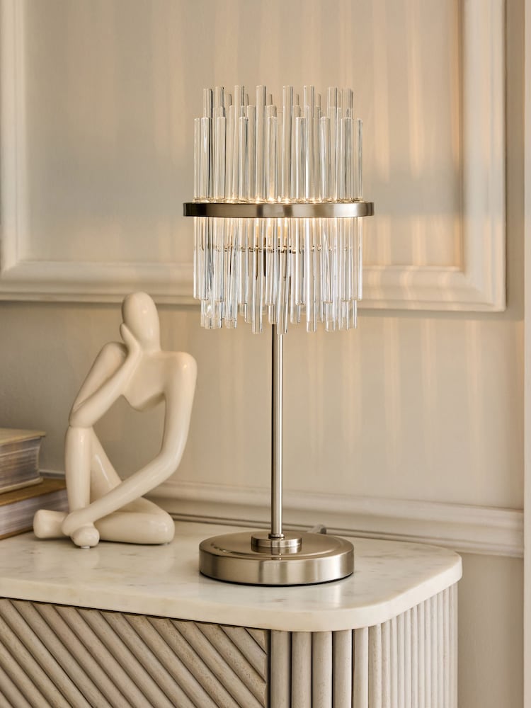 Lipsy Silver Glass Table Lamp - Image 1 of 3