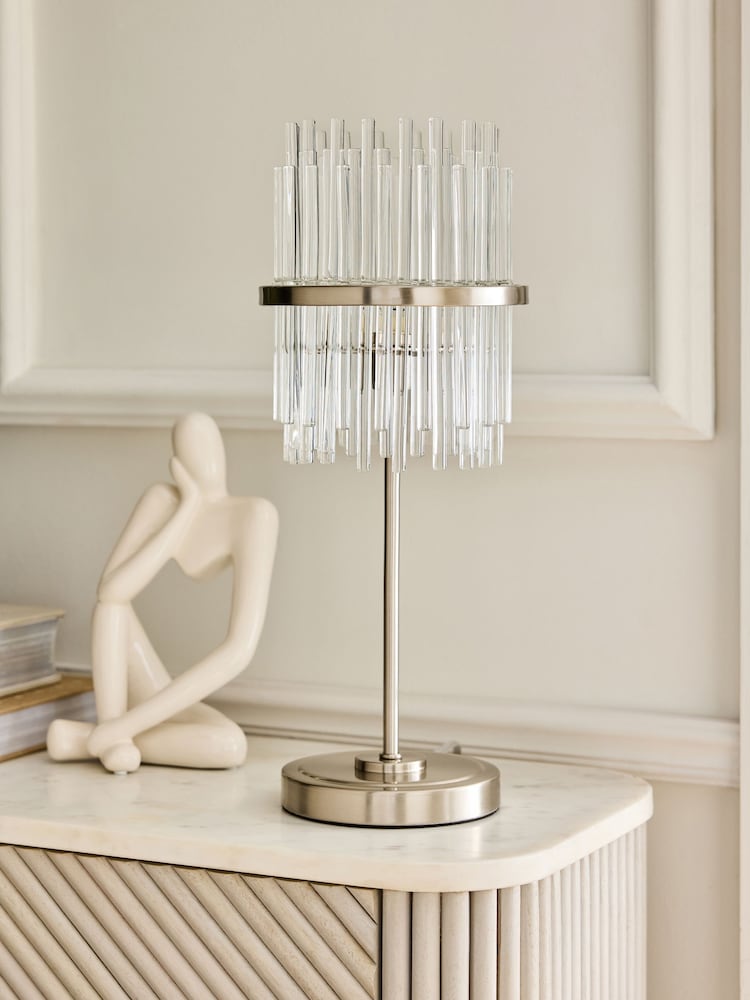 Lipsy Silver Glass Table Lamp - Image 2 of 3