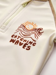 Orange/Ecru - Seti ya Vesti ya Vipele vya Kuogelea na Kaptura za Kuogelea Zisizo na Jua (Miezi 3-7miaka) - Picha 8 kati ya 9