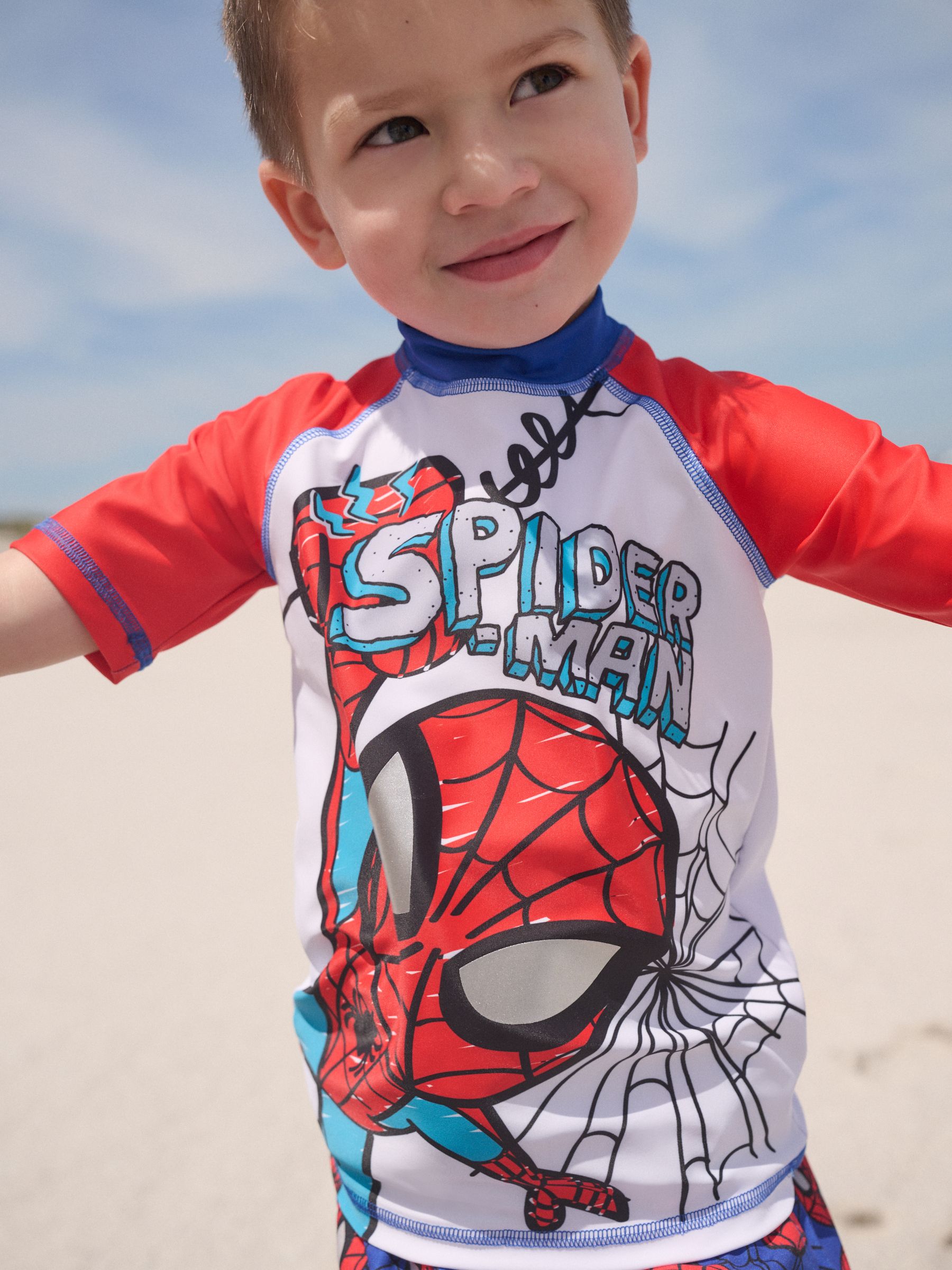 Buy Spiderman Rash Vest and Swim Shorts Set (3mths-7yrs) from Next USA