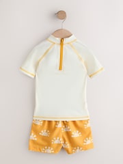 黃色／橙色 - Sunsafe Rash Vest and Swim Shorts Set (3mths-7yrs) - 圖片 2，共 4