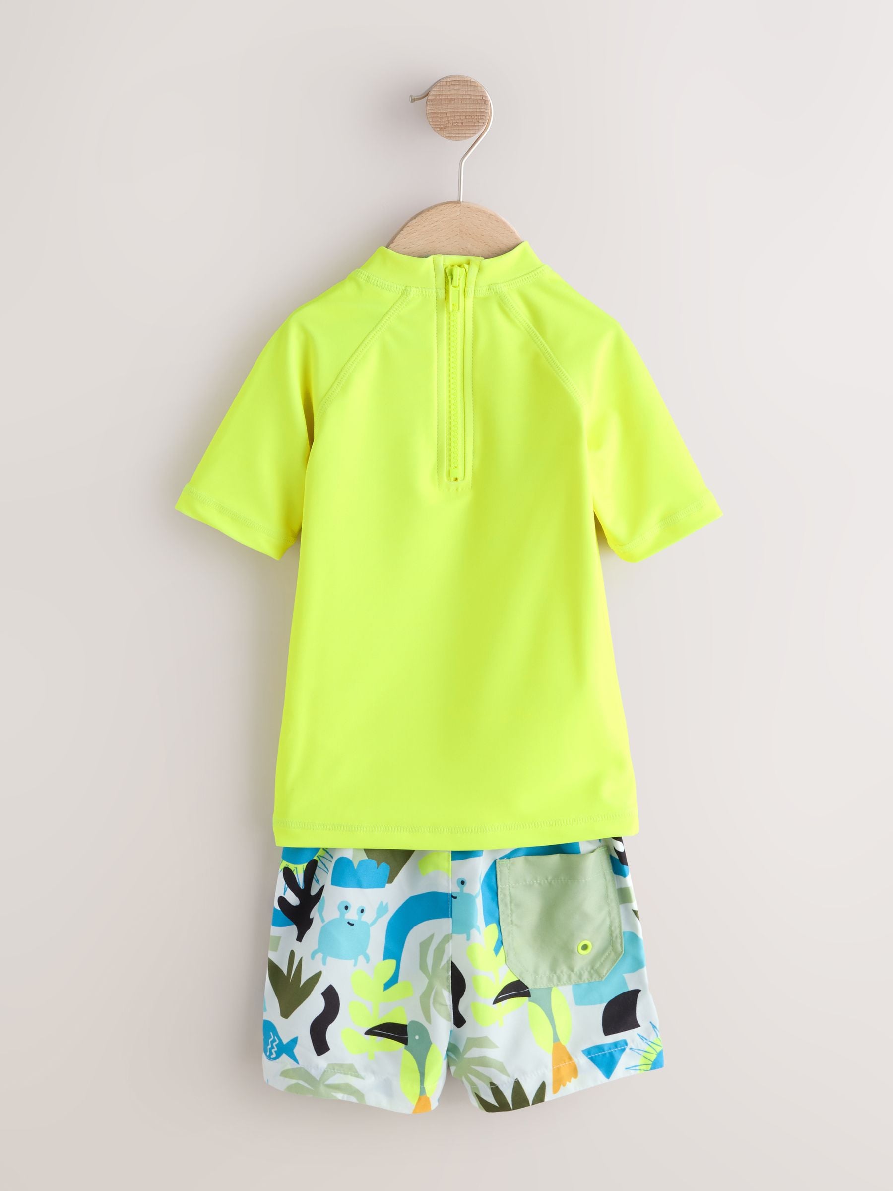 Buy Yellow Short Sleeve Sunsafe Rash Vest and Swim Shorts Set
