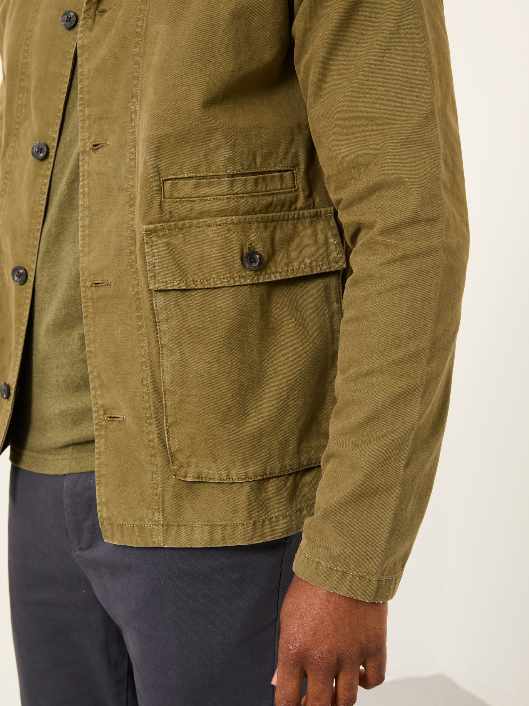 Buy FatFace Khaki Green Garment Dye Worker Cotton Jacket from Next USA