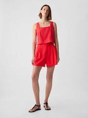 Gap Red 4" Linen Cotton Everyday Shorts - Image 3 of 5