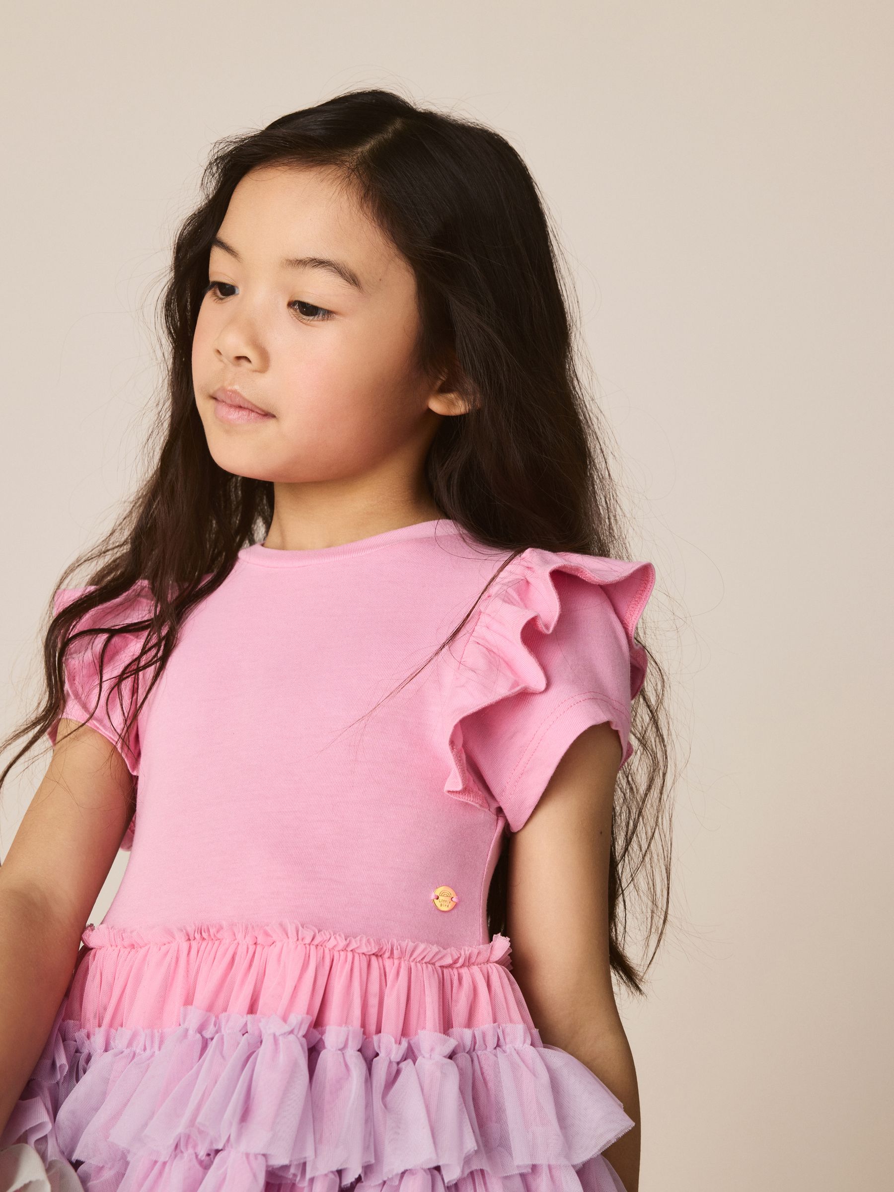 Buy Little Bird by Jools Oliver Light Pink Frill Sleeve Rainbow