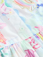 Little Bird by Jools Oliver Rainbow Mermaids Woven Ric Rac Trim Dress - Image 12 of 13