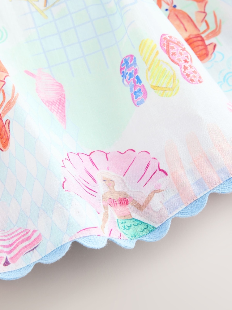 Little Bird by Jools Oliver Rainbow Mermaids Woven Ric Rac Trim Dress - Image 13 of 13