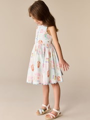 Little Bird by Jools Oliver Rainbow Mermaids Woven Ric Rac Trim Dress - Image 4 of 13