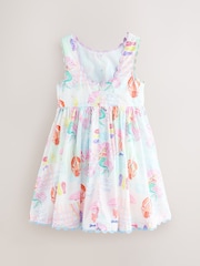 Little Bird by Jools Oliver Rainbow Mermaids Woven Ric Rac Trim Dress - Image 8 of 13
