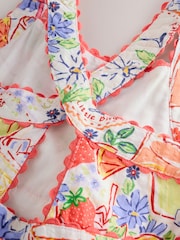 Little Bird by Jools Oliver Picnic Print Woven Criss Cross Skater Dress - Image 11 of 15