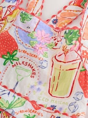 Little Bird by Jools Oliver Picnic Print Woven Criss Cross Skater Dress - Image 12 of 15