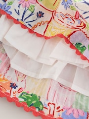 Little Bird by Jools Oliver Picnic Print Woven Criss Cross Skater Dress - Image 14 of 15