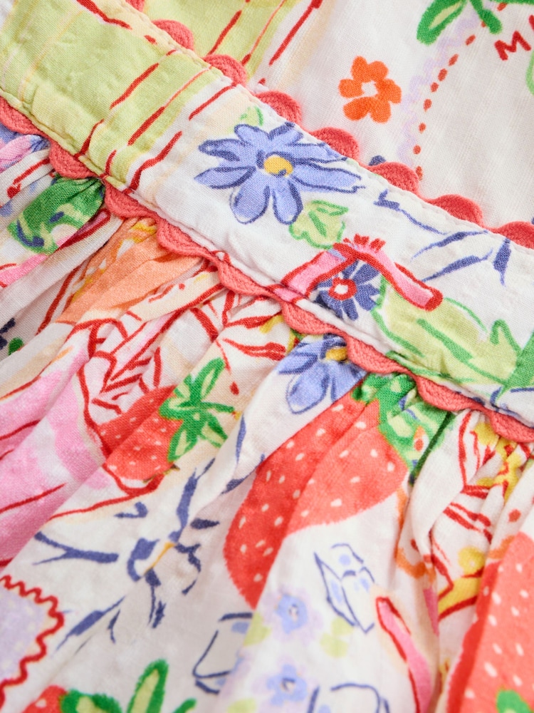 Little Bird by Jools Oliver Picnic Print Woven Criss Cross Skater Dress - Image 15 of 15