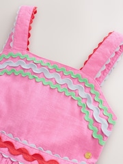 Little Bird by Jools Oliver Pink Rainbow Ric Rac Dobby Summer Dress - Image 10 of 14