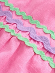 Little Bird by Jools Oliver Pink Rainbow Ric Rac Dobby Summer Dress - Image 12 of 14