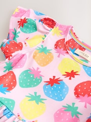 Little Bird by Jools Oliver Rainbow Strawberry Frill Sleeve Jersey Dress - Image 3 of 6