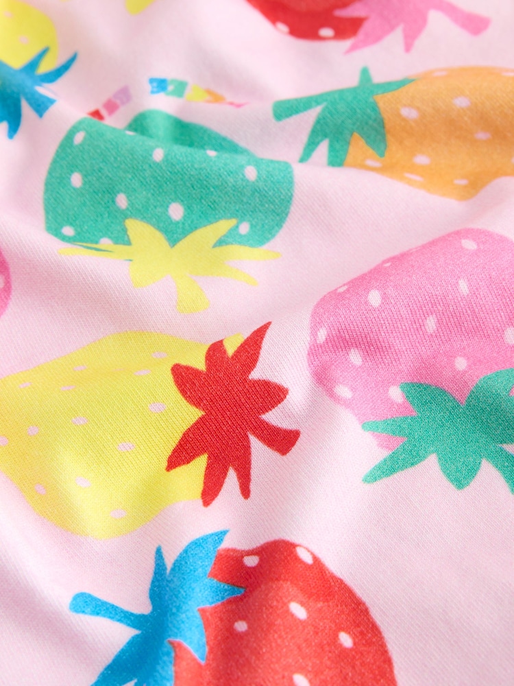 Little Bird by Jools Oliver Rainbow Strawberry Frill Sleeve Jersey Dress - Image 6 of 6