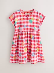 Little Bird by Jools Oliver Gingham Rainbow Floral Jersey Dress - Image 1 of 5