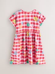 Little Bird by Jools Oliver Gingham Rainbow Floral Jersey Dress - Image 2 of 5