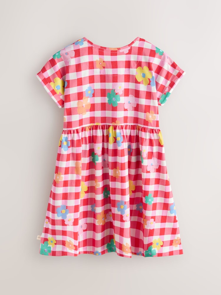 Little Bird by Jools Oliver Gingham Rainbow Floral Jersey Dress - Image 2 of 5