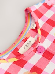 Little Bird by Jools Oliver Gingham Rainbow Floral Jersey Dress - Image 3 of 5