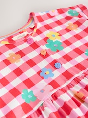Little Bird by Jools Oliver Gingham Rainbow Floral Jersey Dress - Image 4 of 5