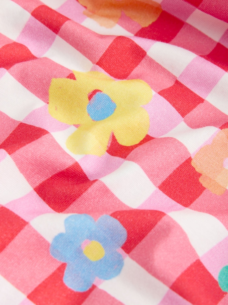 Little Bird by Jools Oliver Gingham Rainbow Floral Jersey Dress - Image 5 of 5