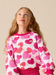 Little Bird by Jools Oliver Red/Pink Sweat and Joggers Heart Set 2 Piece - Image 2 of 6