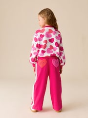 Little Bird by Jools Oliver Red/Pink Sweat and Joggers Heart Set 2 Piece - Image 4 of 6