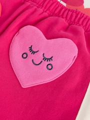 Little Bird by Jools Oliver Red/Pink Sweat and Joggers Heart Set 2 Piece - Image 5 of 6