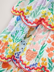 Little Bird by Jools Oliver Floral Print Tiered Bow Back Frill Sleeve Dress - Image 10 of 11