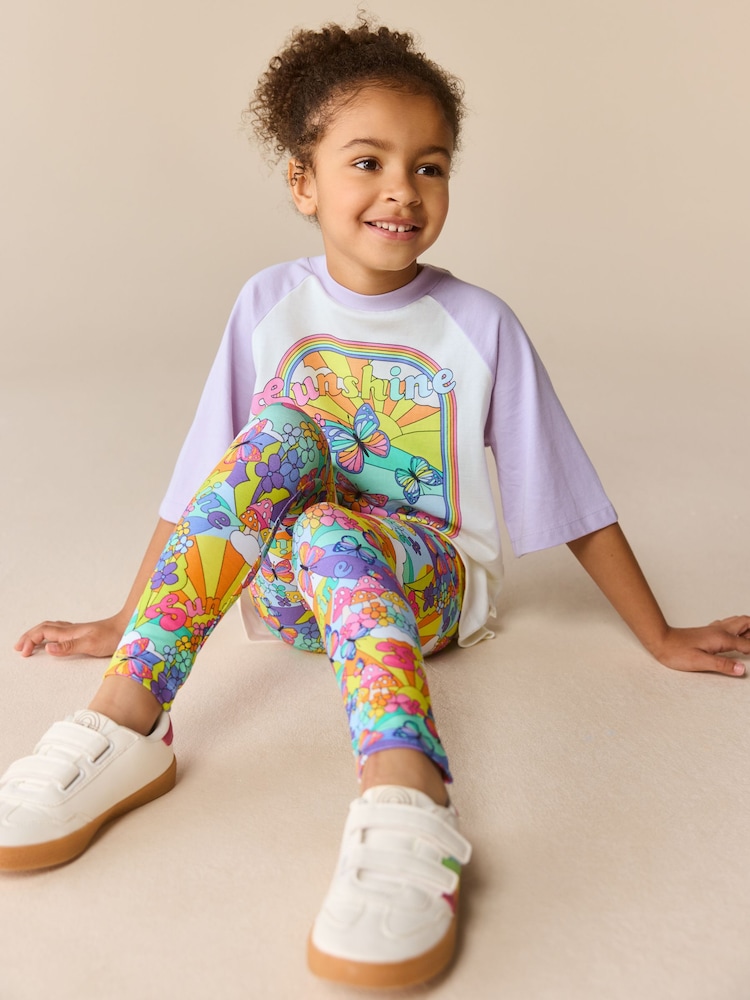Little Bird by Jools Oliver Raglan T-Shirt and Leggings 2 Piece Set - Imaginea 1 din 10