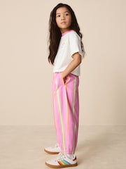 Little Bird by Jools Oliver Pink Stripe Short Sleeve Top & Jogger Set - Image 5 of 8