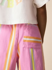 Little Bird by Jools Oliver Pink Stripe Short Sleeve Top & Jogger Set - Image 6 of 8