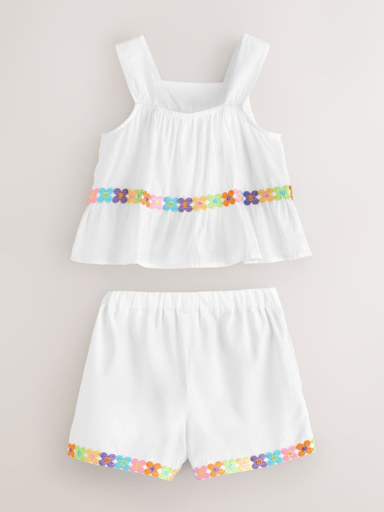 Little Bird by Jools Oliver White Dobby Frill Sleeve Woven Co-Ord Set - Image 6 of 6