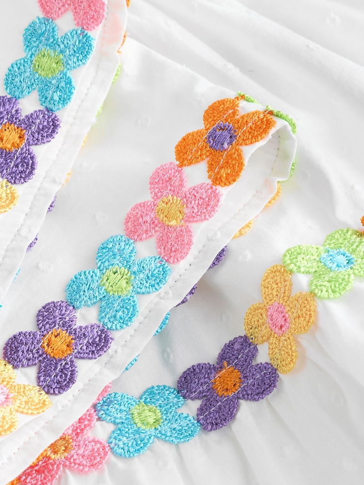 Little Bird by Jools Oliver White Dobby Frill Sleeve Woven Co-Ord Set - Image 9 of 9
