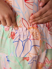 Little Bird by Jools Oliver Rainbow Floral Frill Sleeve Woven Co-Ord Set - Image 3 of 8