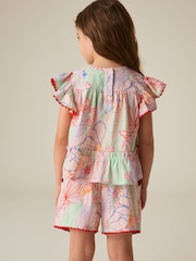 Little Bird by Jools Oliver Rainbow Floral Frill Sleeve Woven Co-Ord Set - Image 5 of 8
