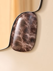 MADE.COM Brown Davi Marble Effect Resin Mirror - Image 2 of 4